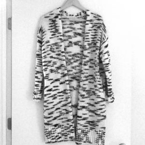 Black and White Duster Cardigan